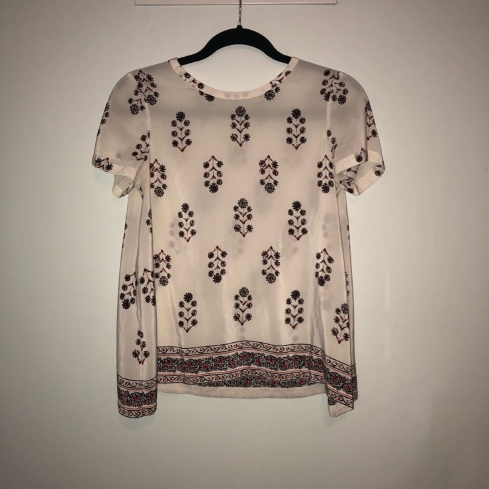 Madewell floral 100% silk top
